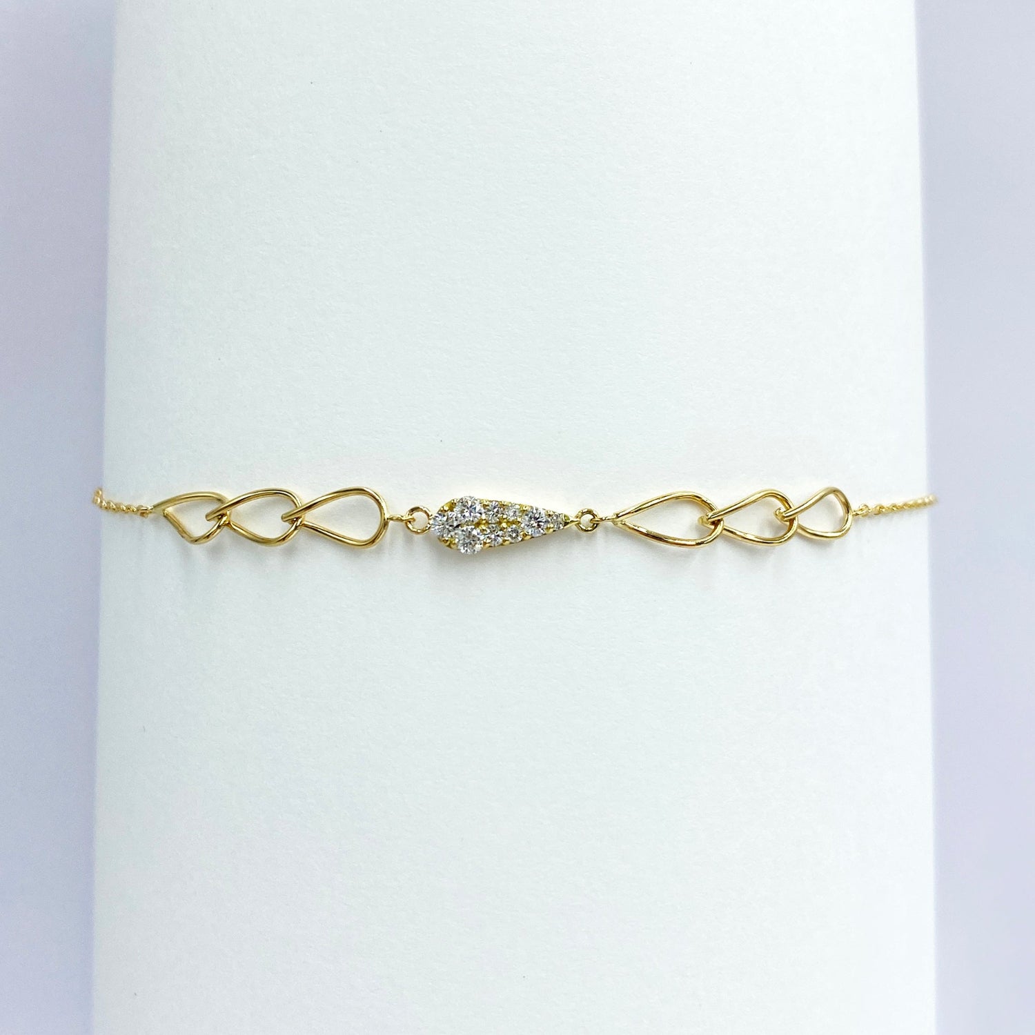 K10 or K18 雫型パヴェダイヤ ブレスレット|GD7001