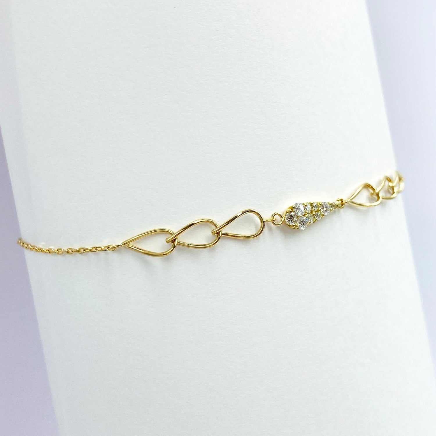 K10 or K18 雫型パヴェダイヤ ブレスレット|GD7001