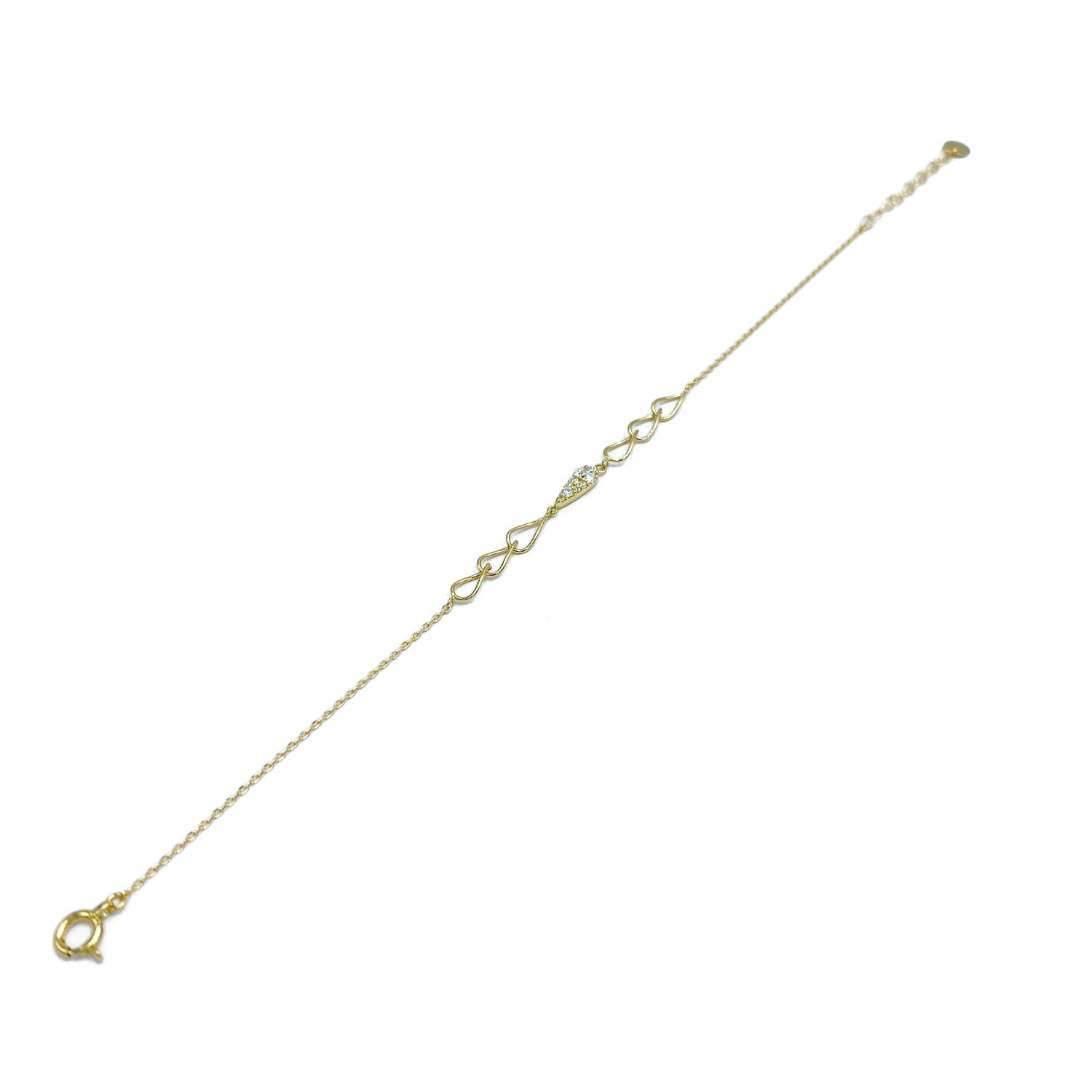 K10 or K18 雫型パヴェダイヤ ブレスレット|GD7001