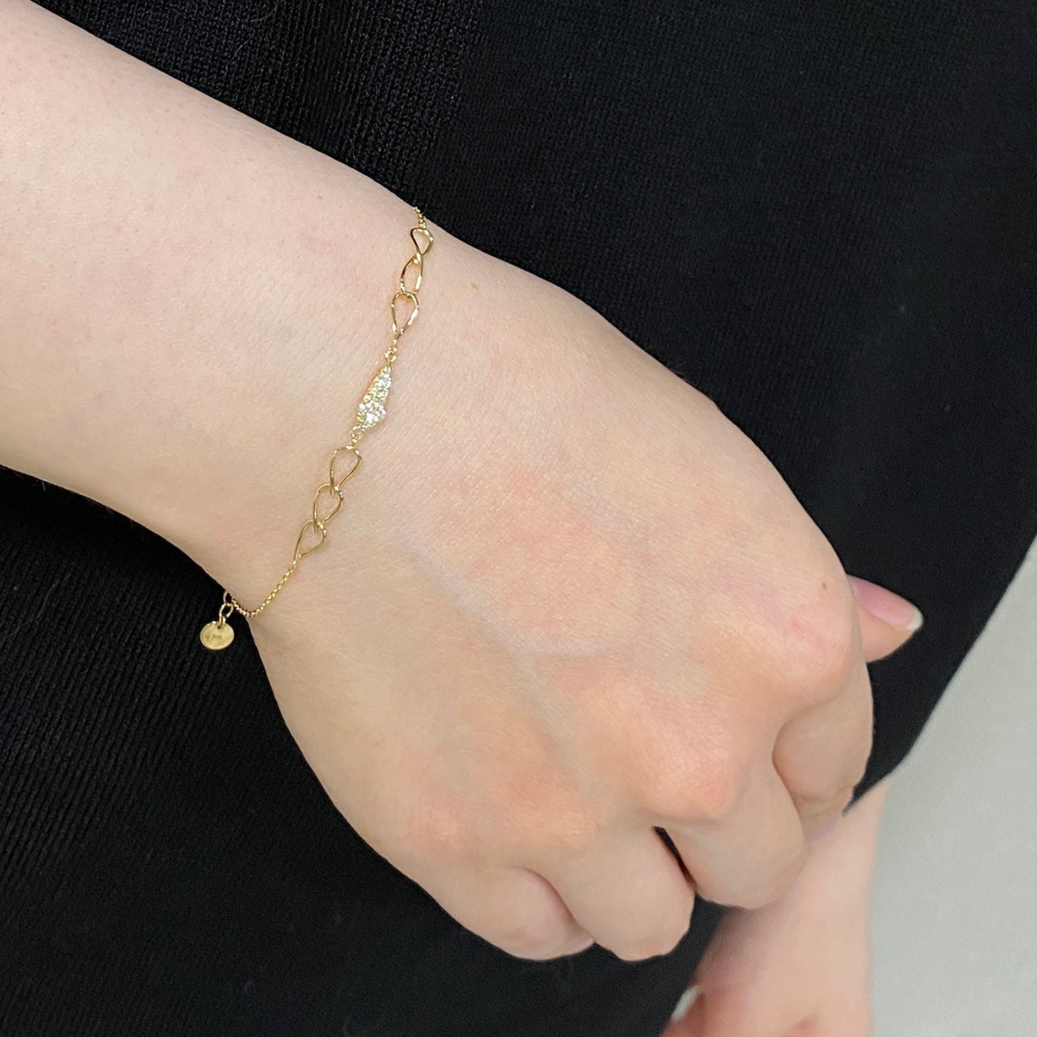 K10 or K18 雫型パヴェダイヤ ブレスレット|GD7001