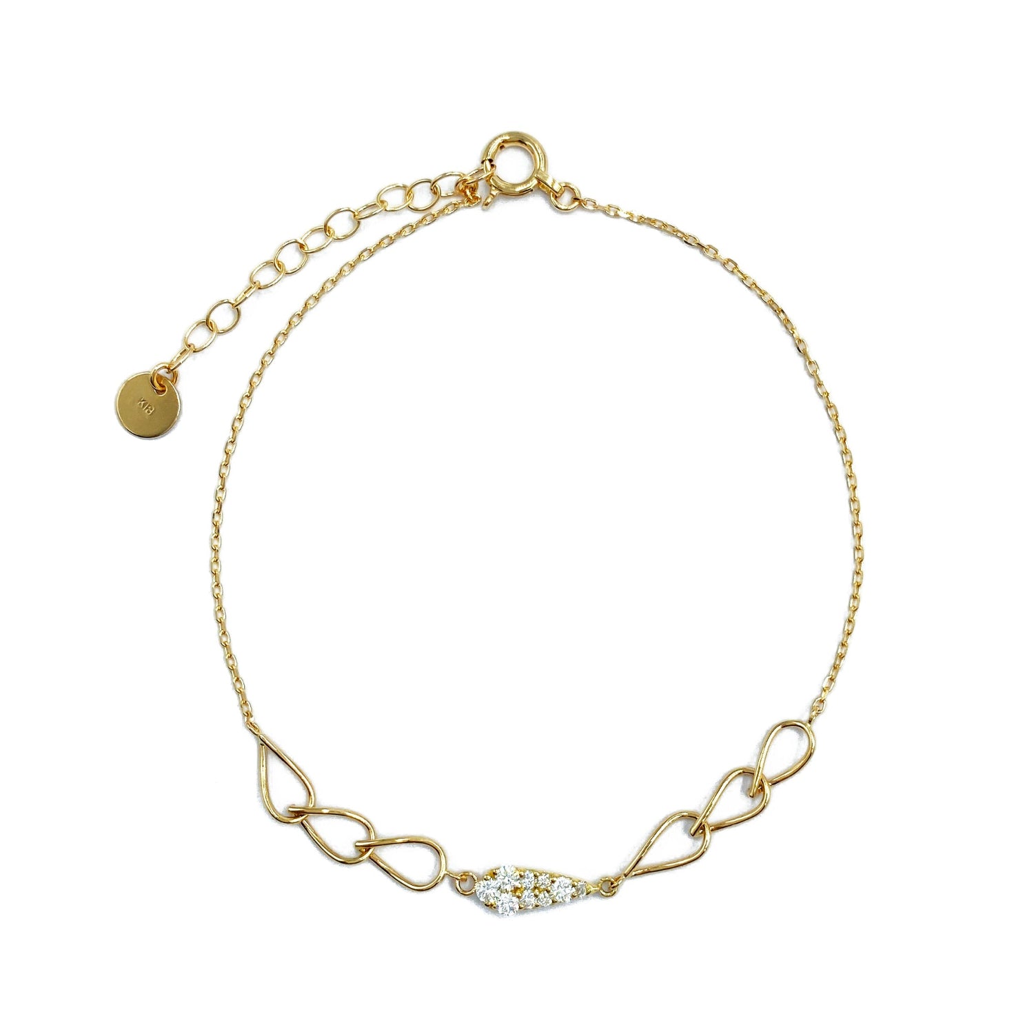 K10 or K18 雫型パヴェダイヤ ブレスレット|GD7001