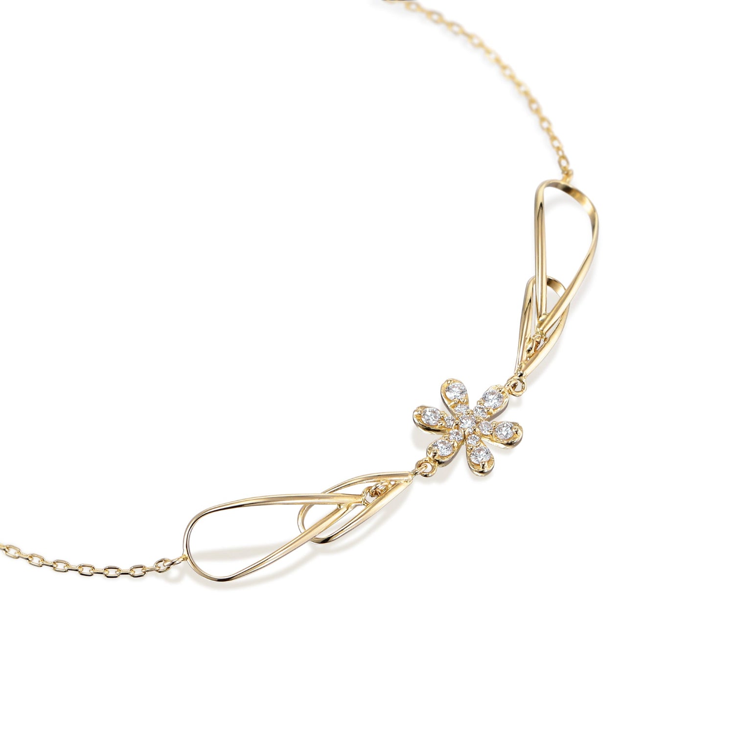 K10 or K18 花型メレダイヤ ブレスレット|GD7002