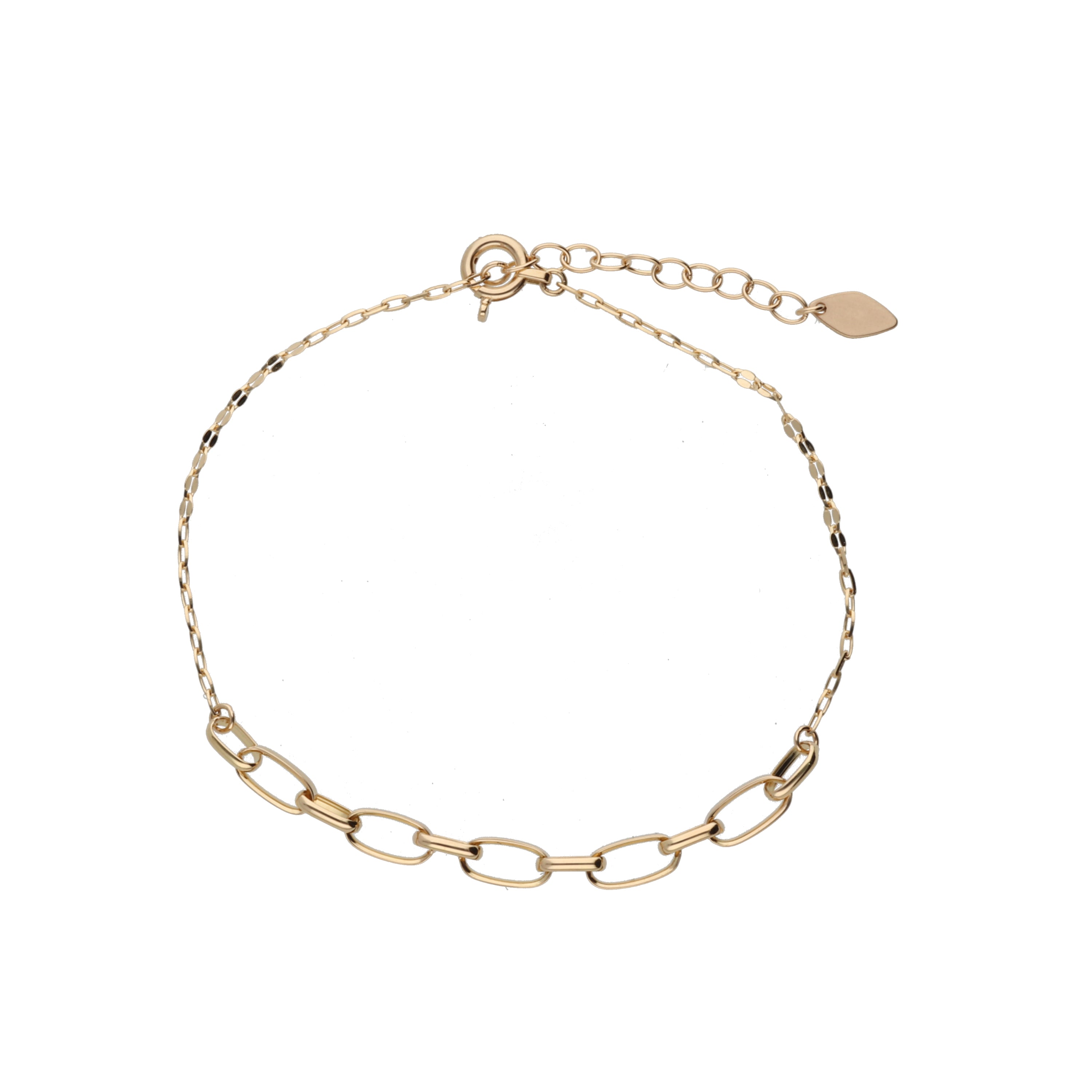 K18 甲丸線ハンドメイド チェーンブレスレット|GD7009