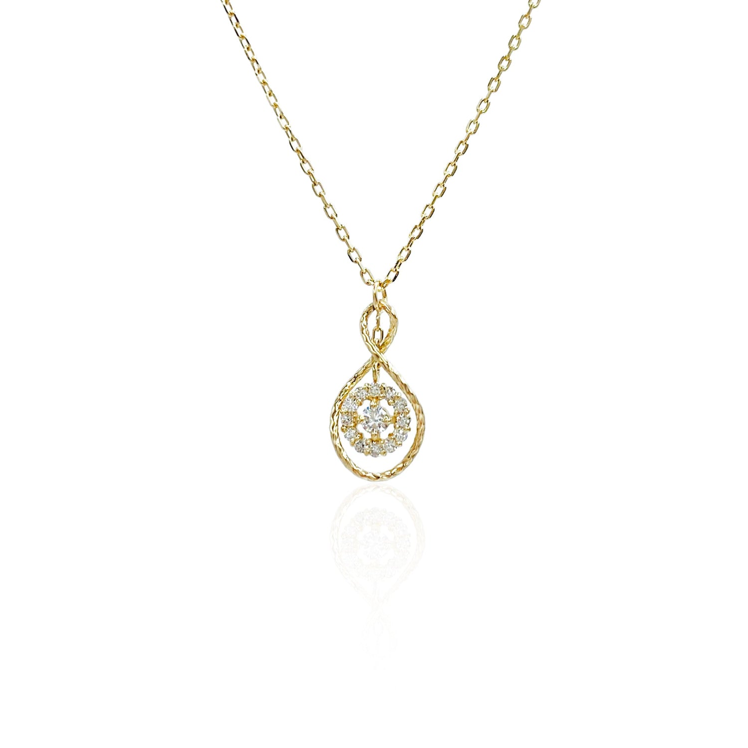 K10 or K18 メビウス型メレダイヤモンド ペンダント|GD8003