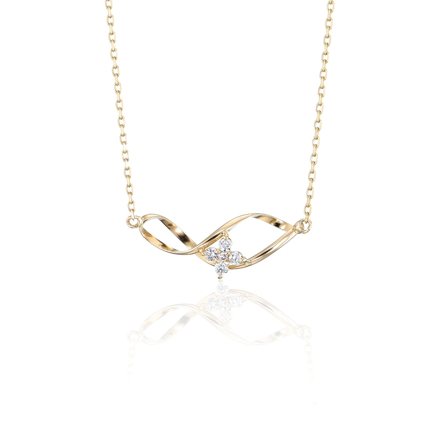 K10 or K18 フラワー型メレダイモンド ペンダント|GD8004