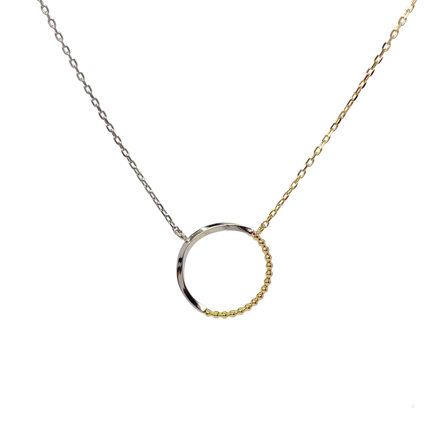 K18/Pt900 ムーンサークル ネックレス|GD8007