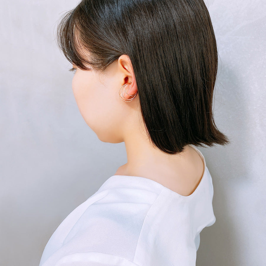 K14GF 流れるレイヤード イヤーカフ|GFC5004PY