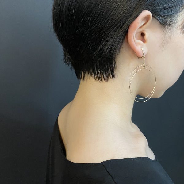 K14GF ダブルフープ イヤリング|GFE4001・4001WH