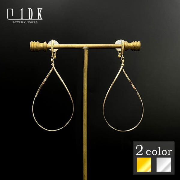 K14GF/SV 大ぶりドロップ イヤリング|GFE4014・4014WH