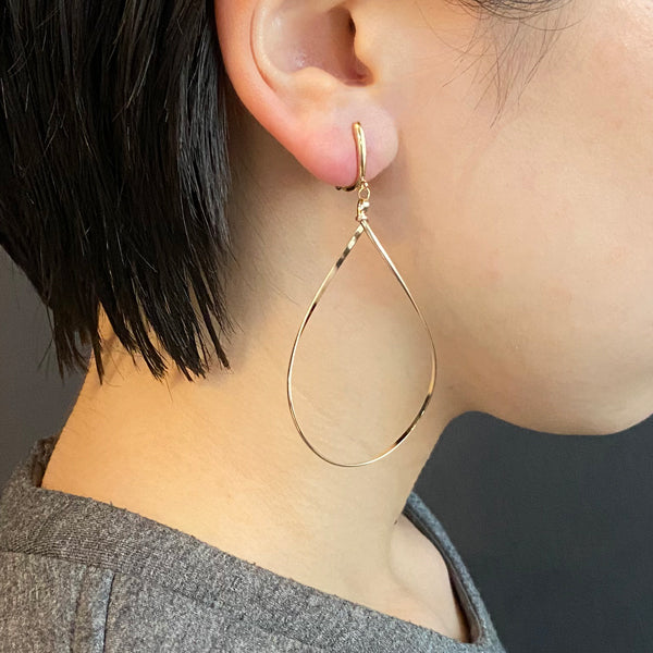 K14GF/SV 大ぶりドロップ イヤリング|GFE4014・4014WH