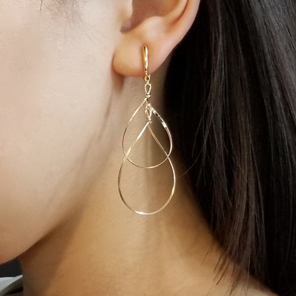 K14GF/SV ダブルドロップ イヤリング|GFE4040・4040WH