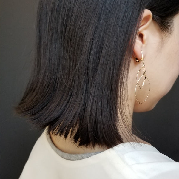 K14GF/SV ダブルドロップ イヤリング|GFE4040・4040WH