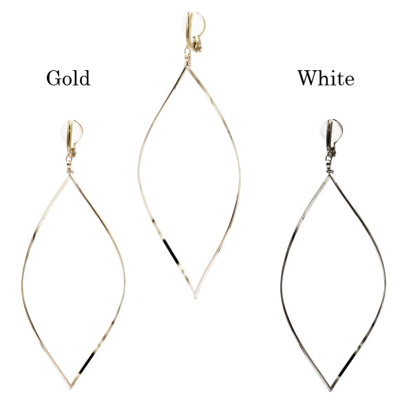 K14GF/SV 大ぶりマーキス イヤリング|GFE4069・4069WH