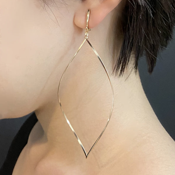 K14GF/SV 大ぶりマーキス イヤリング|GFE4069・4069WH