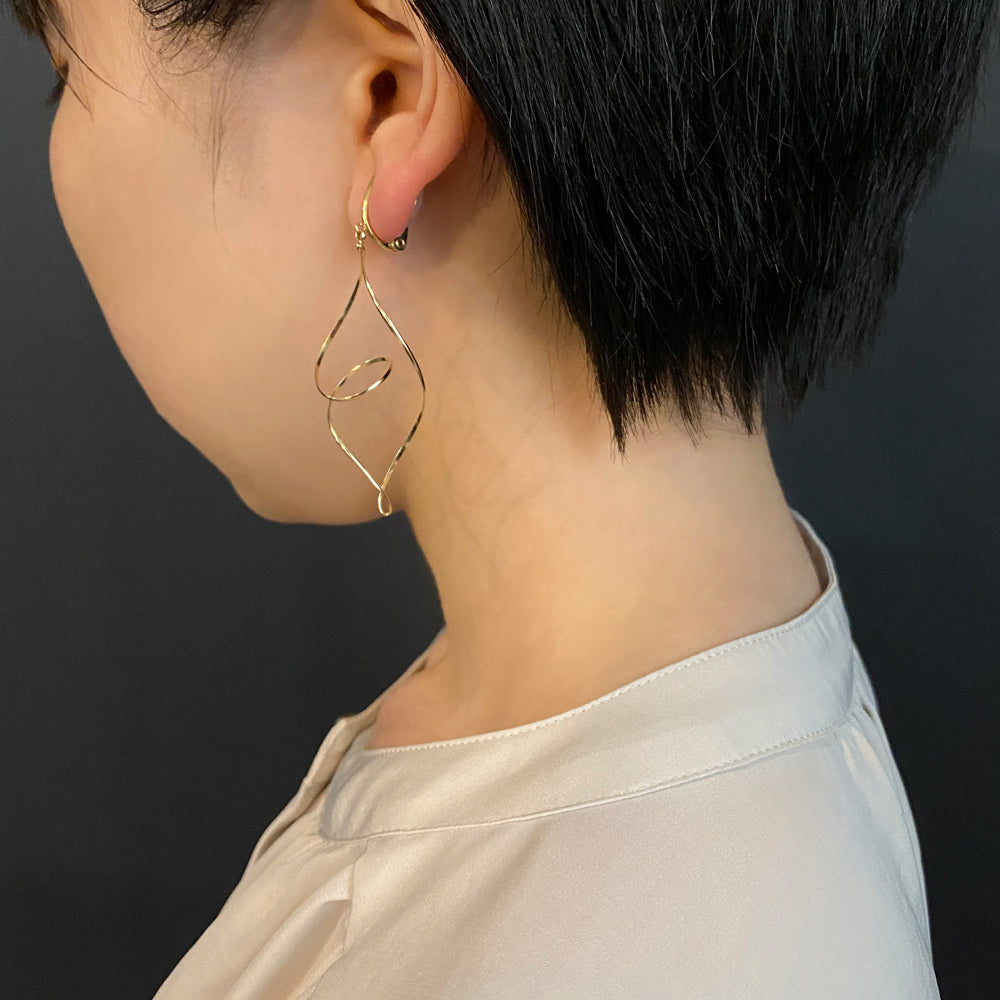 K14GF/SV KLIMTOオマージュ イヤリング|GFE4116