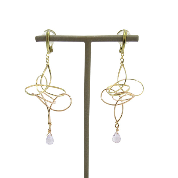 K14GF/SV 淡い涼やかなアメシスト イヤリング|GFE4131PY