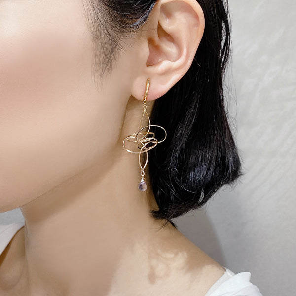 K14GF/SV 淡い涼やかなアメシスト イヤリング|GFE4131PY