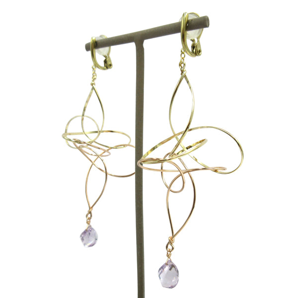 K14GF/SV 淡い涼やかなアメシスト イヤリング|GFE4132PY