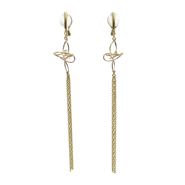 K14GF/SV 優美なロングチェーン イヤリング|GFE4133PY