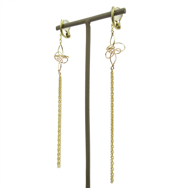 K14GF/SV 優美なロングチェーン イヤリング|GFE4133PY