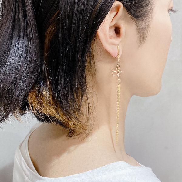 K14GF/SV 優美なロングチェーン イヤリング|GFE4133PY