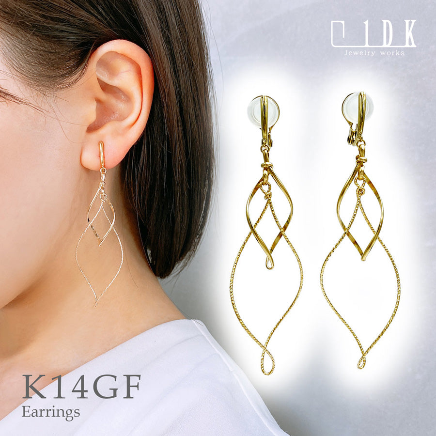 K14GF/SV 弾け流れる煌めき イヤリング|GFE4134