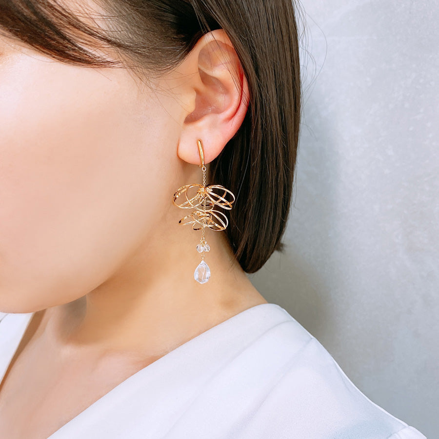 K14GF/SV 煌めくシャンデリア イヤリング|GFE4140