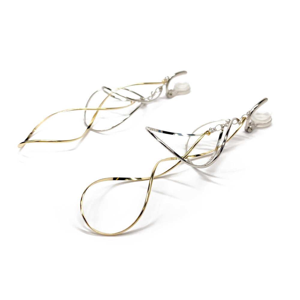 K14GF/SV 高雅に舞い上がる イヤリング|GFE4145YW