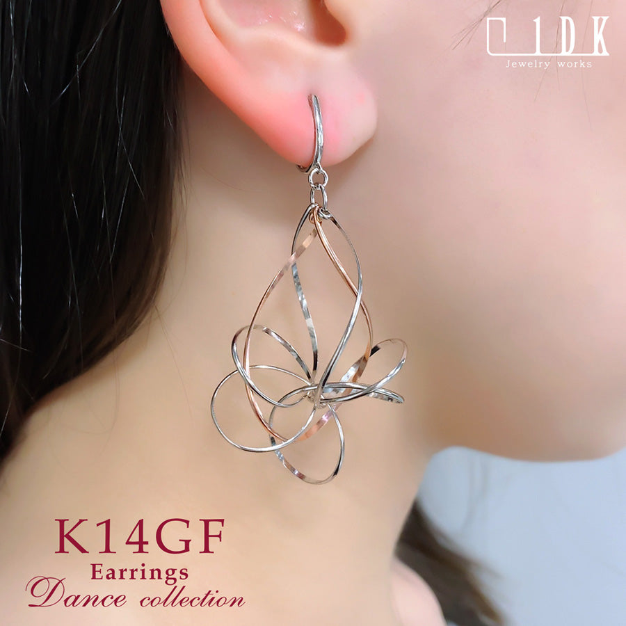 K14GF/SV 美しき白銀世界 イヤリング|GFE4148PW