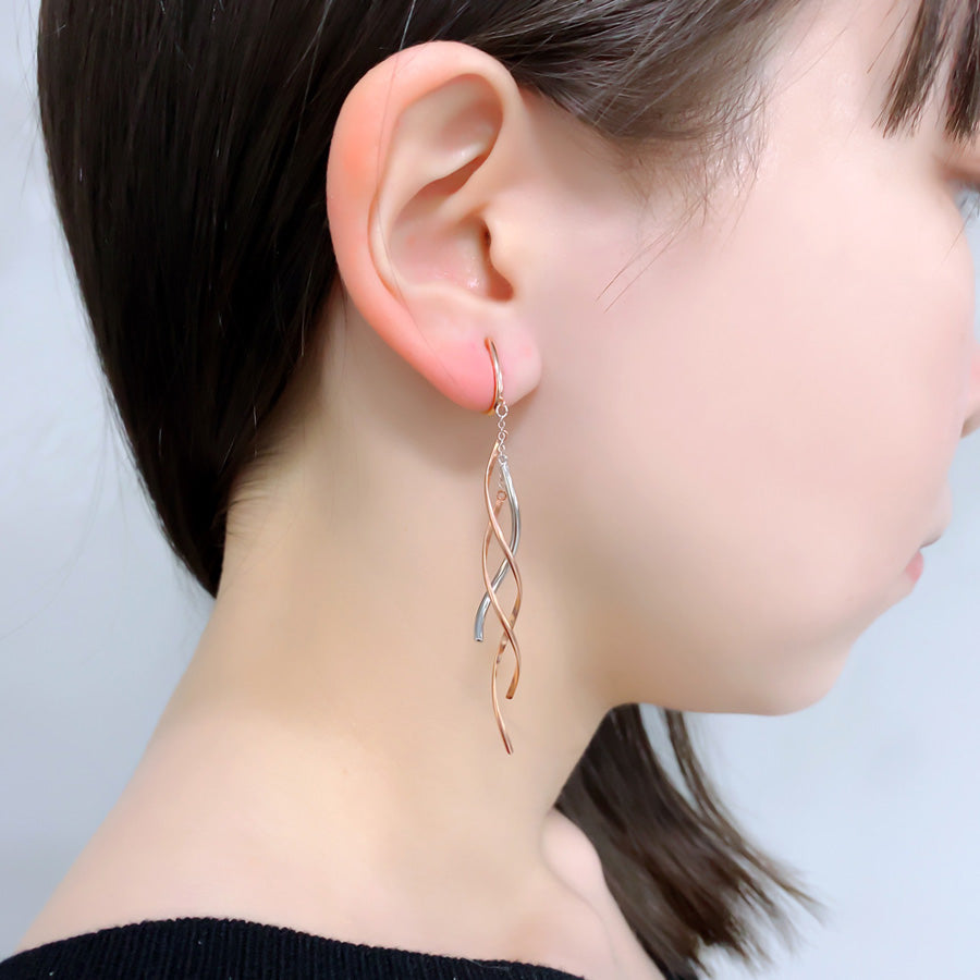 K14GF/SV 舞い躍る軌跡 イヤリング|GFE4152PW