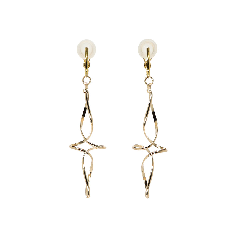 K14GF/SV 技巧の模様 イヤリング|GFE4163