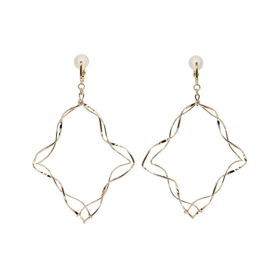 K14GF/SV 肖像のフレーム イヤリング|GFE4164