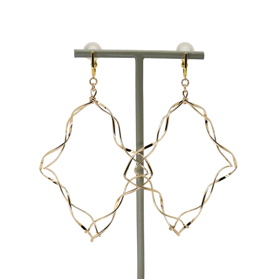 K14GF/SV 肖像のフレーム イヤリング|GFE4164