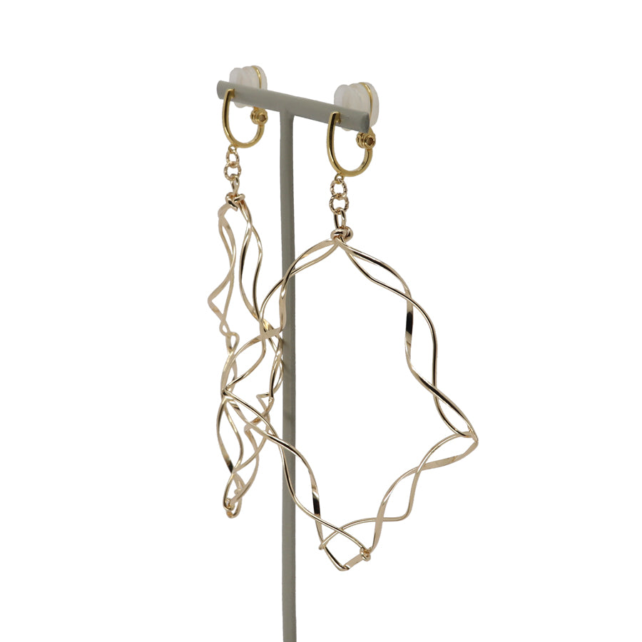 K14GF/SV 肖像のフレーム イヤリング|GFE4164