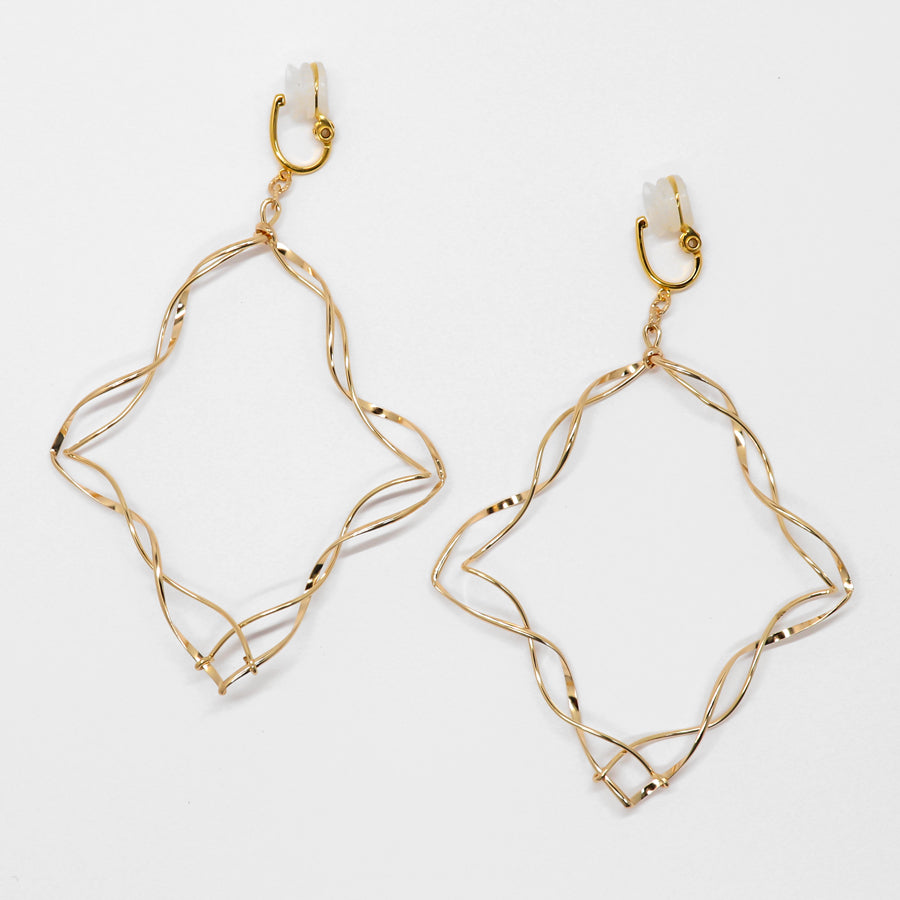 K14GF/SV 肖像のフレーム イヤリング|GFE4164