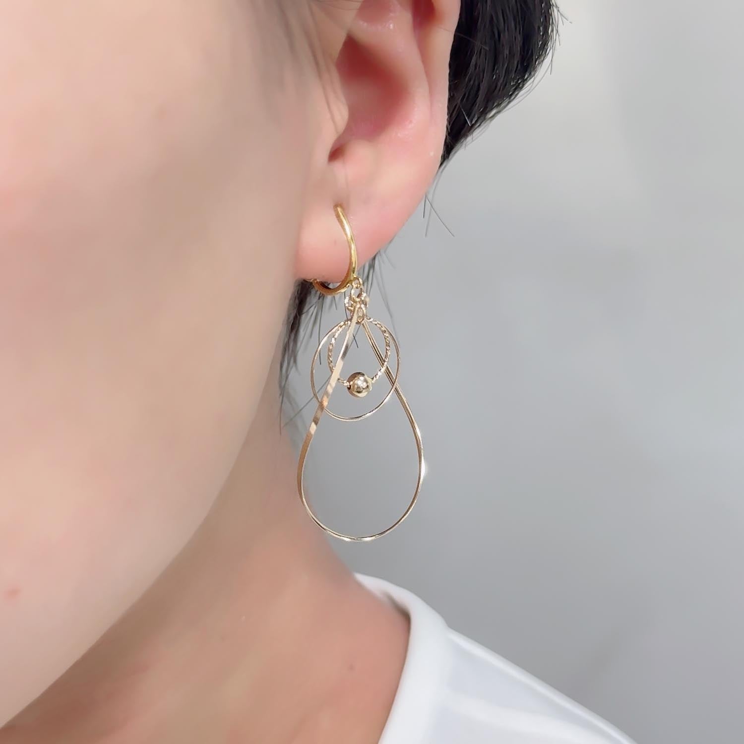 K14GF/SV 歩みの煌めき イヤリング|GFE4166GD