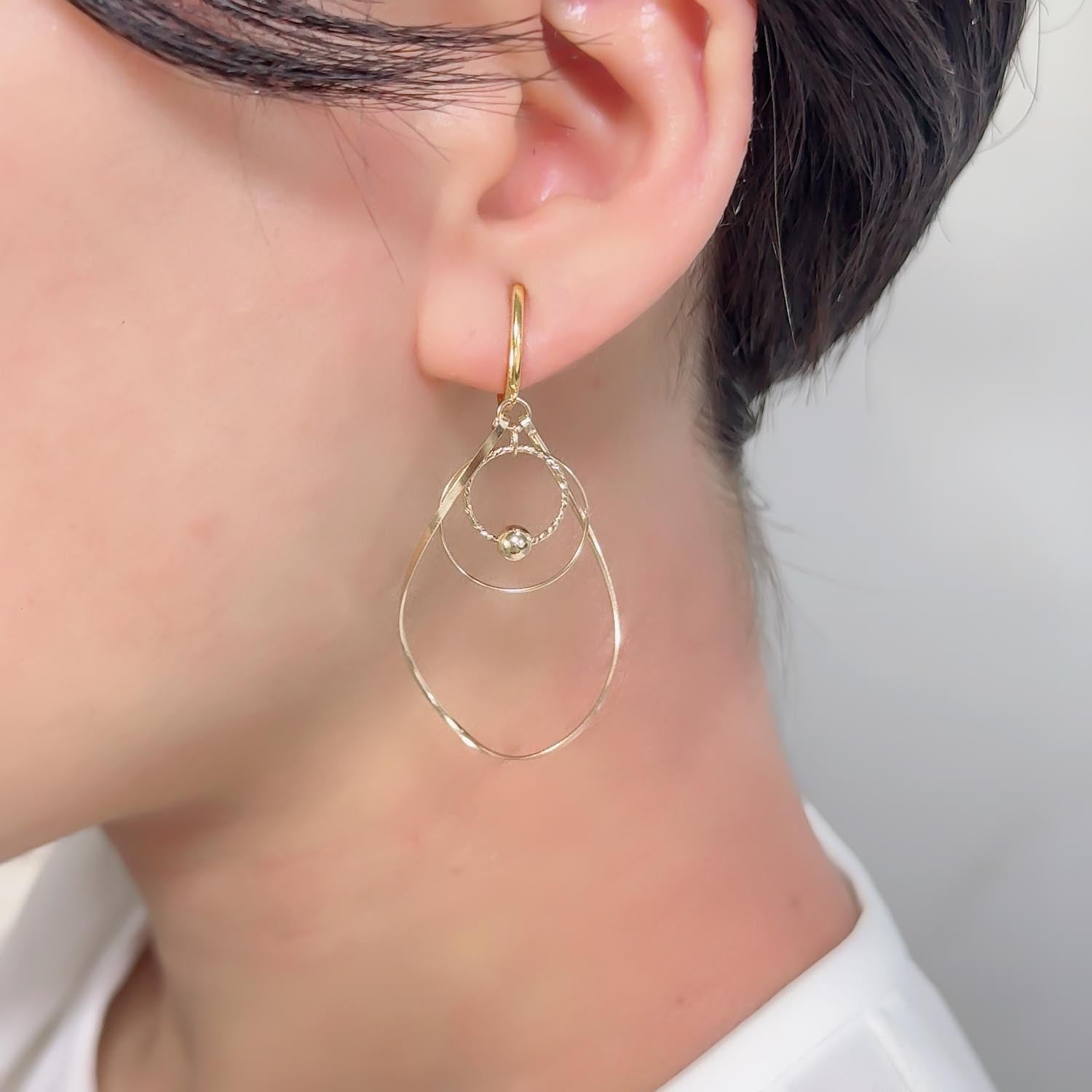 K14GF/SV 歩みの煌めき イヤリング|GFE4166GD