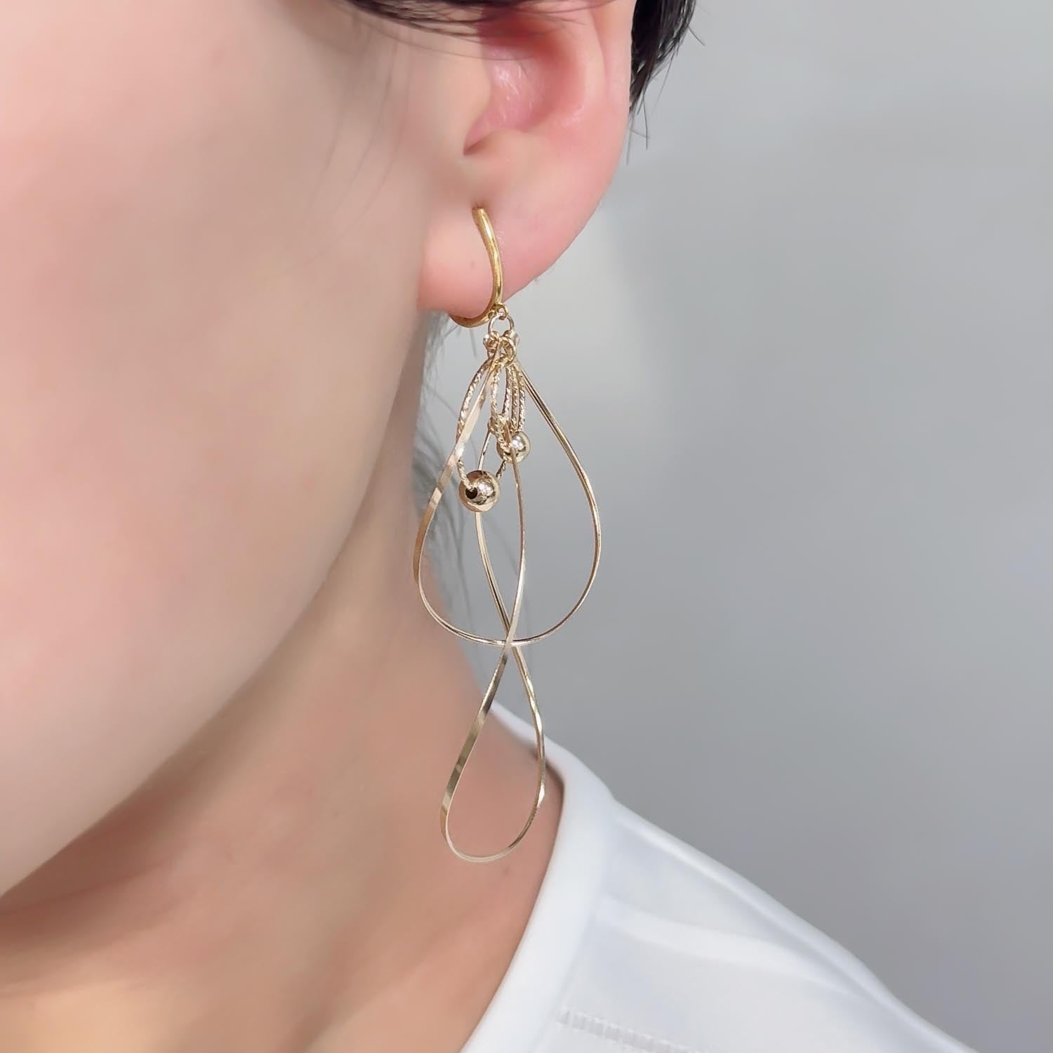 K14GF/SV 歩みの煌めき イヤリング|GFE4167GD