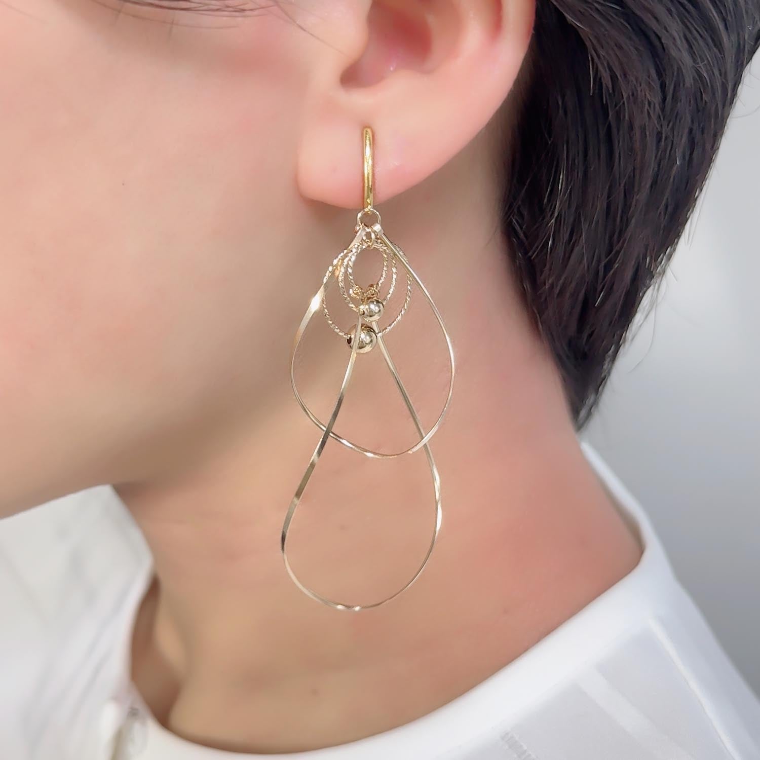 K14GF/SV 歩みの煌めき イヤリング|GFE4167GD