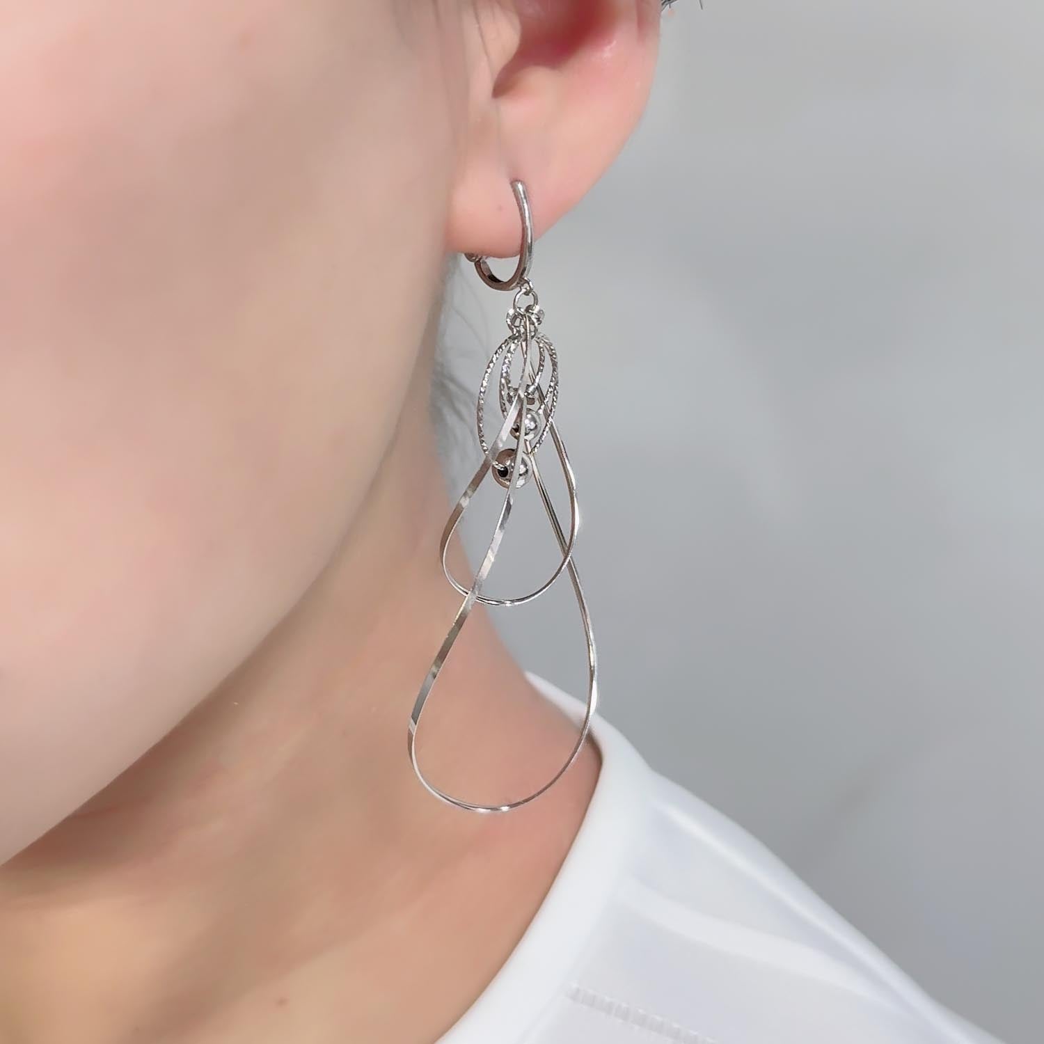 K14GF/SV 変歩みの煌めき イヤリング|GFE4167WH