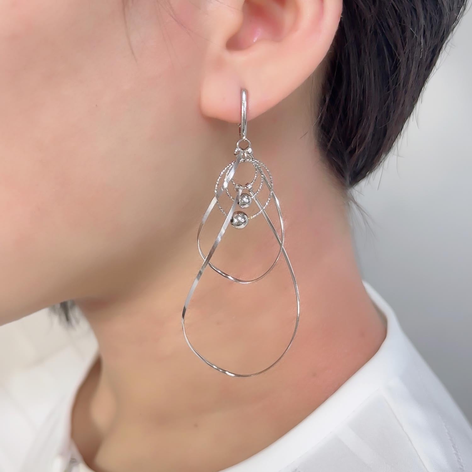 K14GF/SV 変歩みの煌めき イヤリング|GFE4167WH