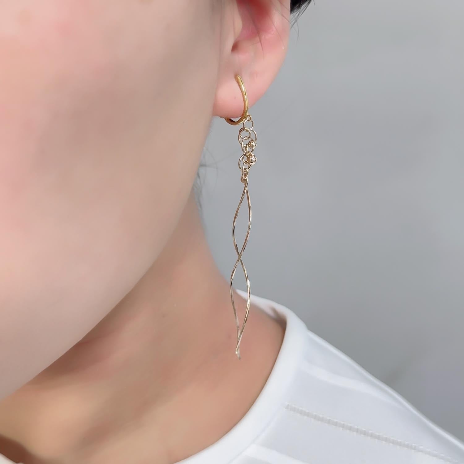 K14GF/SV 道のりの煌めき イヤリング|GFE4168GD