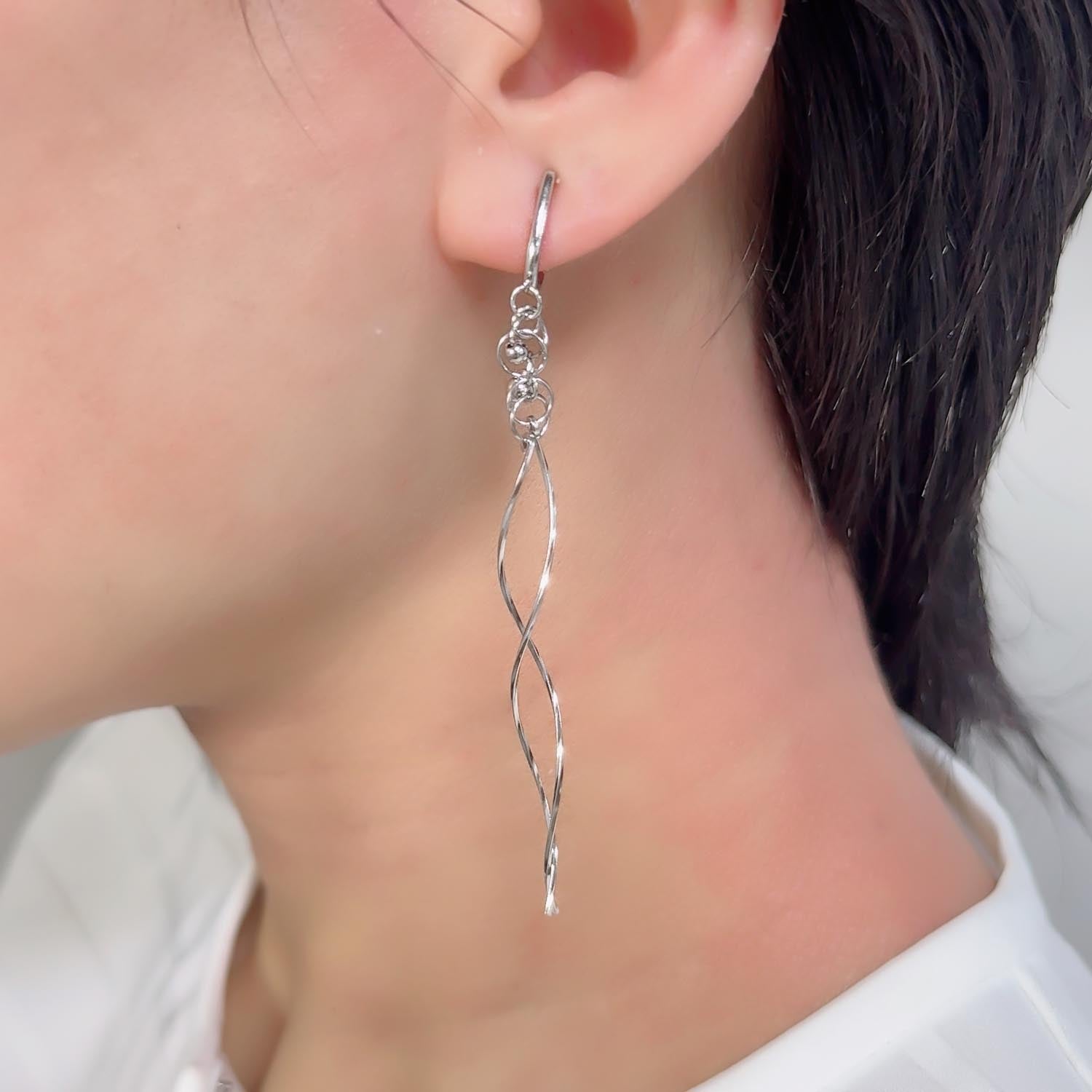 K14GF/SV 道のりの輝き イヤリング|GFE4168WH