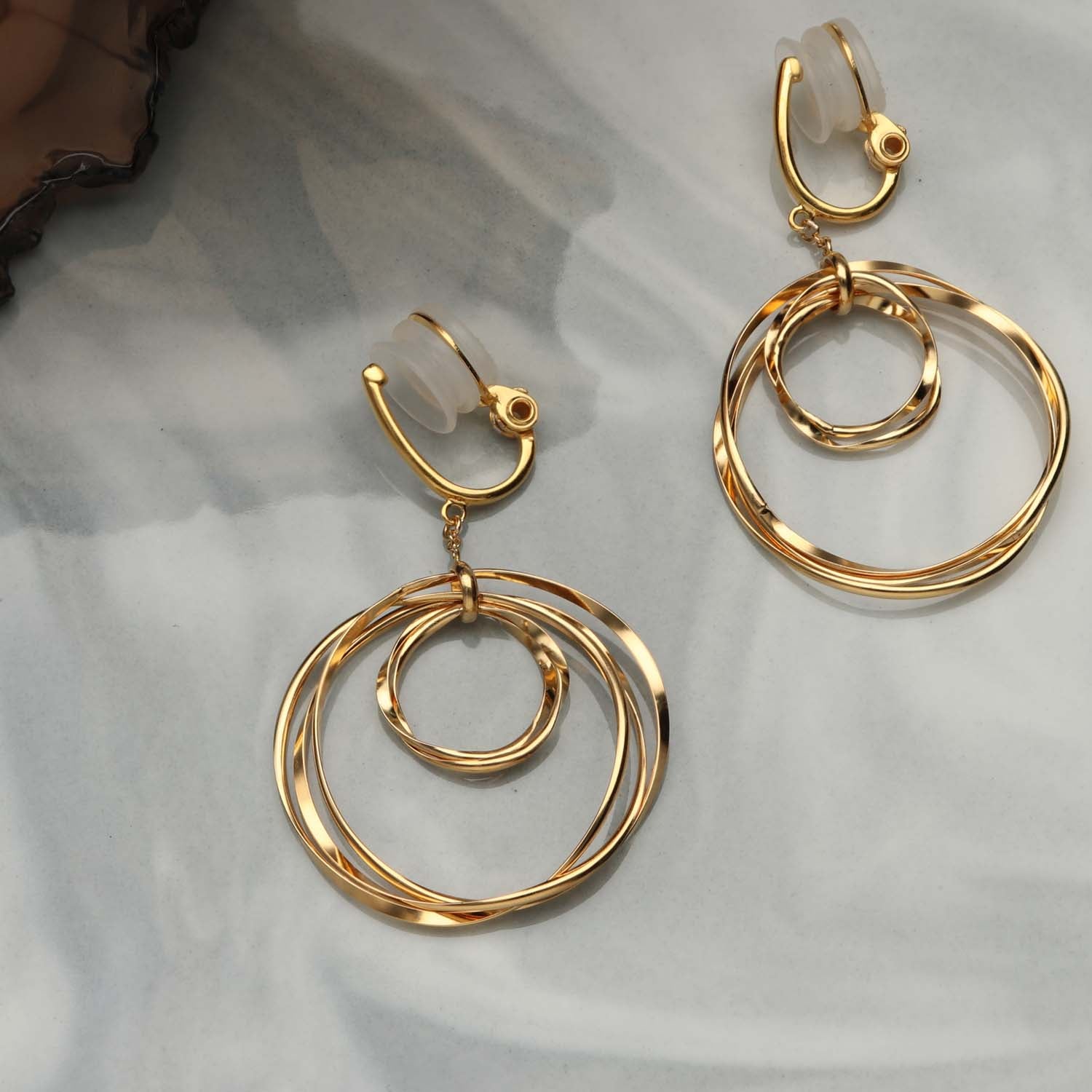 K14GF/SV 波紋のなごみ イヤリング|GFE4175GD