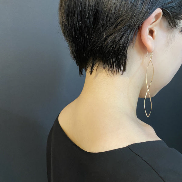 K14GF 大ぶりマーキス ピアス|GFP1125・1125WH