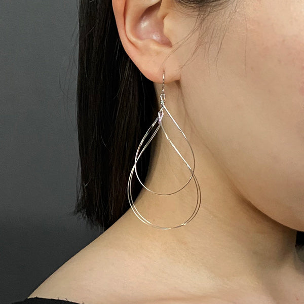 K14GF 大ぶり ダブルドロップ ピアス|GFP1246・1246WH