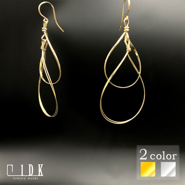 K14GF ダブルドロップ ピアス|GFP1250・1250WH