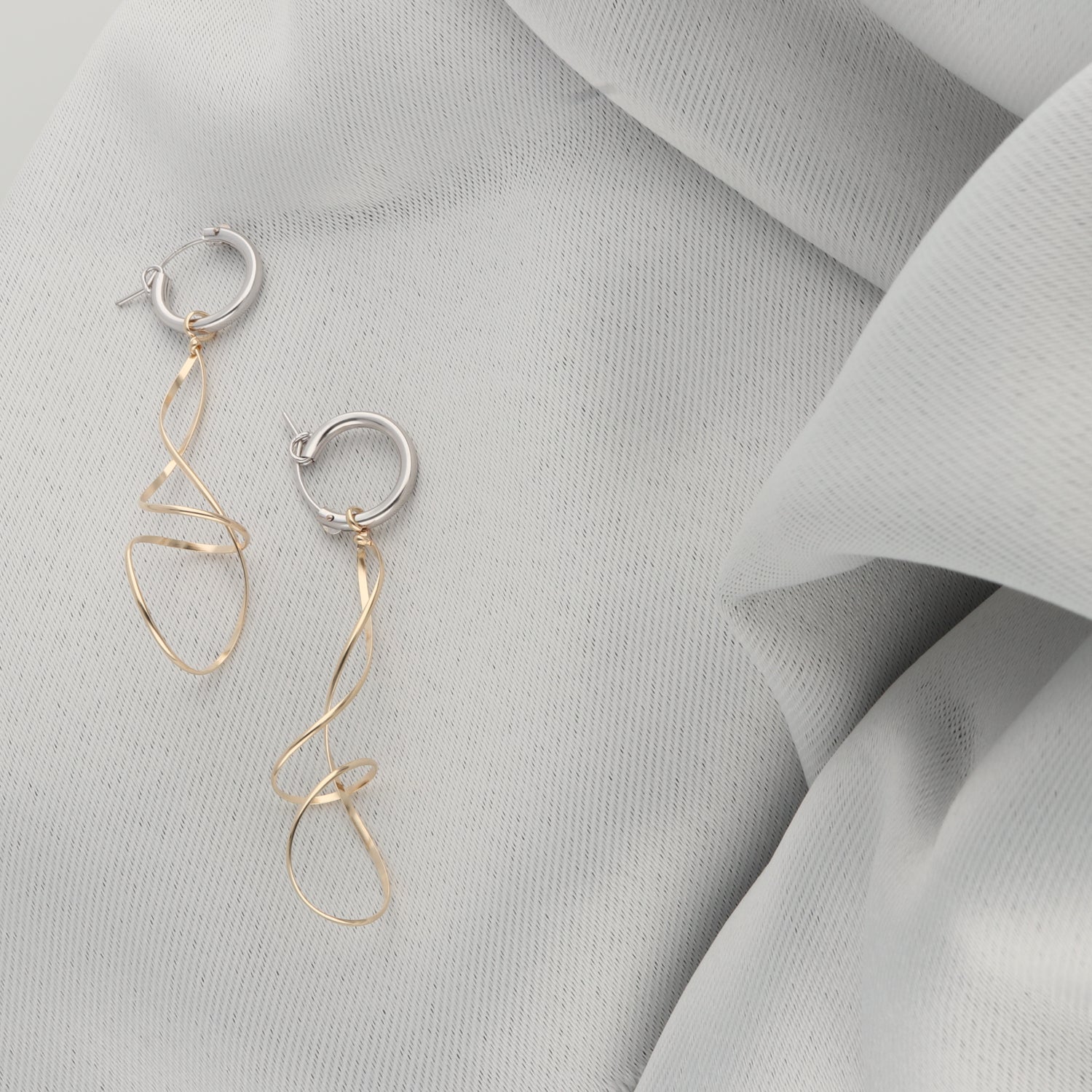 K14GF フープ コンビ ピアス|GFP1273