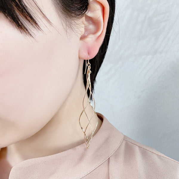 K14GF 緩やかに織り成す ピアス|GFP1303PY