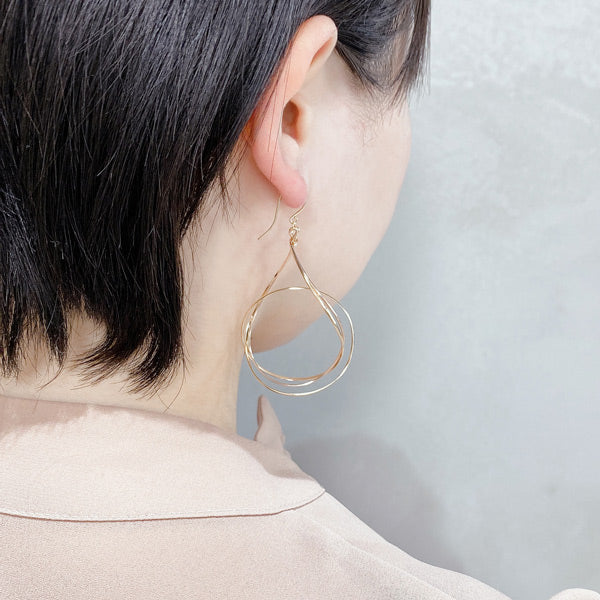 K14GF 美しい弧を描く ピアス|GFP1306PY